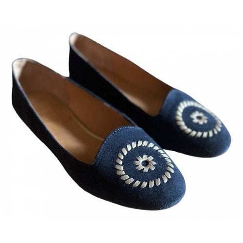 Pre-owned Jack Rogers Exotic Leathers Flats In Blue