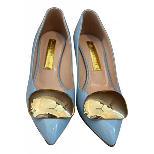 Pre-owned Rupert Sanderson Patent Leather Heels In Blue