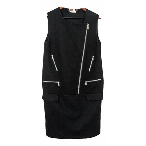 Pre-owned Msgm Wool Mid-length Dress In Black