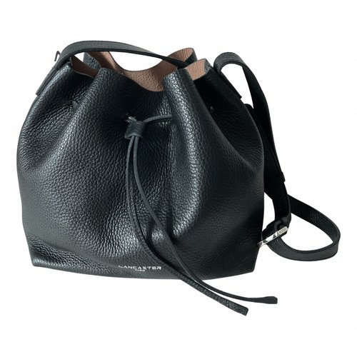 Pre-owned Lancaster Leather Handbag In Black