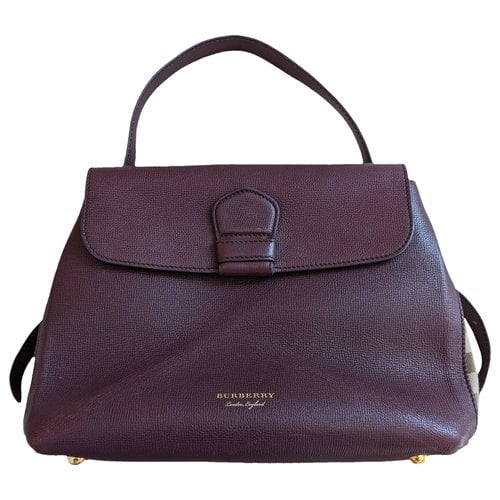 Pre-owned Burberry Camberley Leather Handbag In Purple