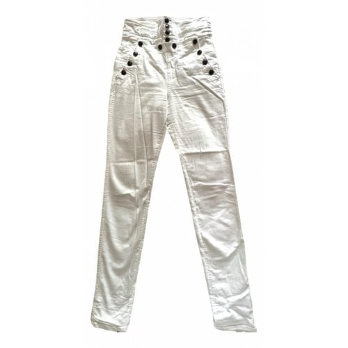 Pre-owned Isabel Marant Slim Jeans In White