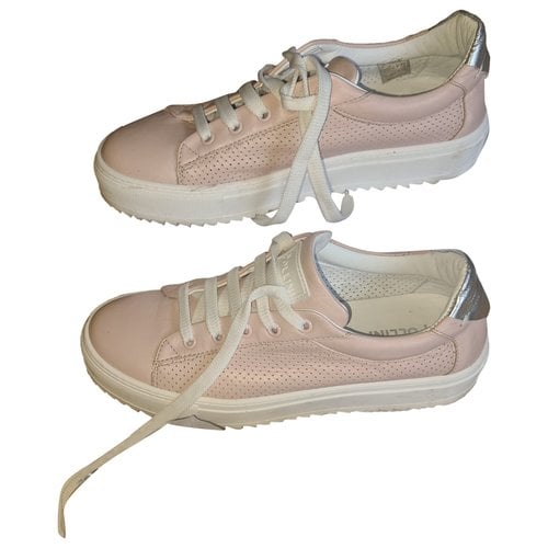 Pre-owned Pollini Leather Trainers In Pink