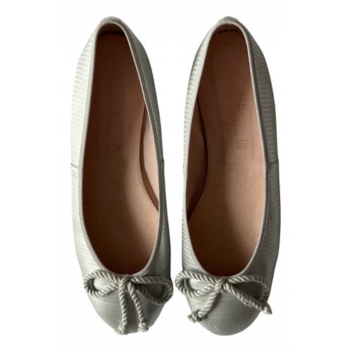 Pre-owned Pretty Ballerinas Leather Ballet Flats In Silver