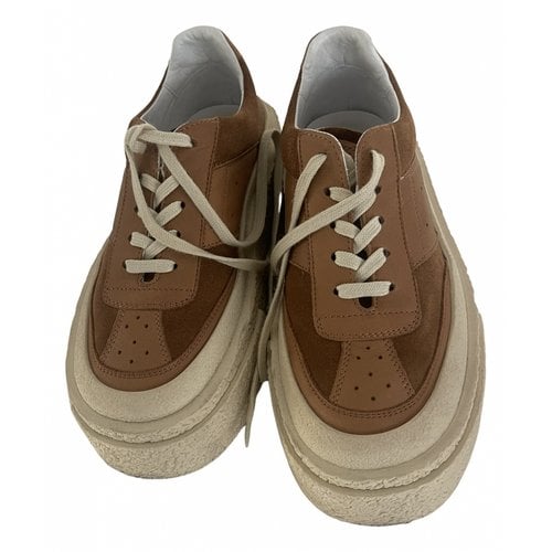 Pre-owned Mm6 Maison Margiela Leather Trainers In Camel