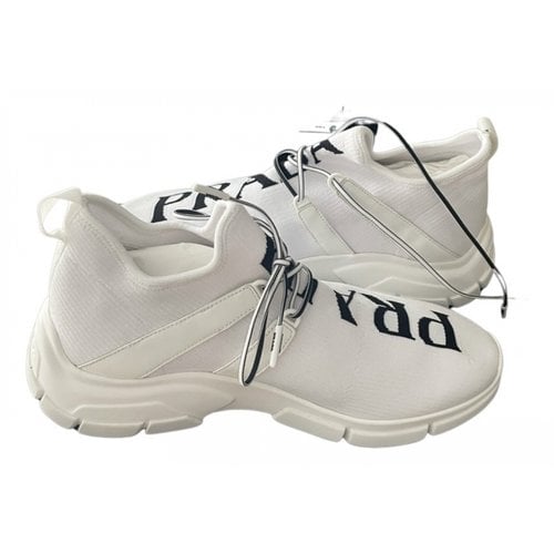 Pre-owned Prada Cloth Low Trainers In White