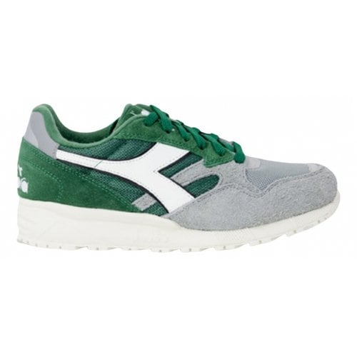 Pre-owned Diadora Leather Trainers In Green