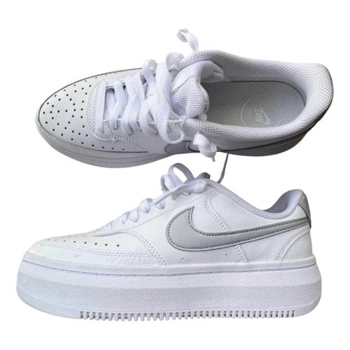 Pre-owned Nike Vegan Leather Trainers In White