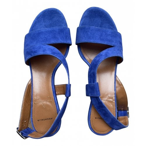 Pre-owned Aquatalia Leather Sandal In Blue