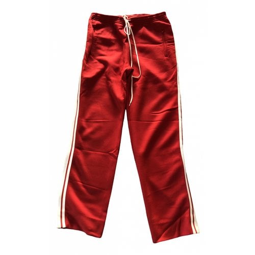 Pre-owned Chloé Silk Straight Pants In Red