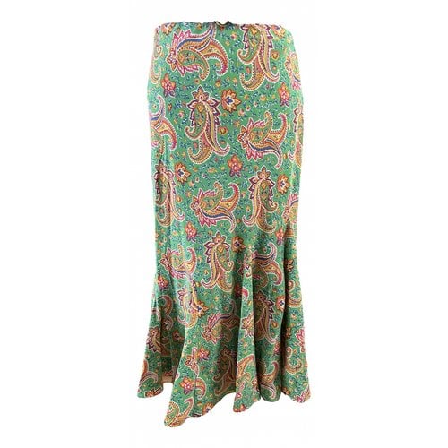 Pre-owned Ralph Lauren Silk Mid-length Skirt In Green