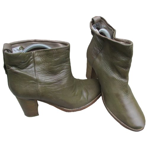 Pre-owned Humanoid Leather Boots In Khaki