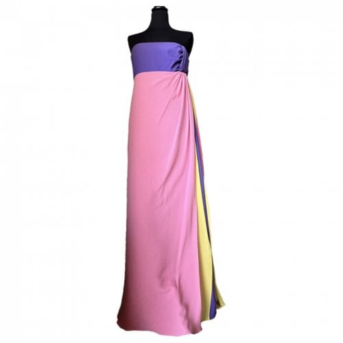 Pre-owned Valentino Silk Maxi Dress In Multicolour