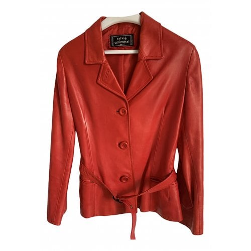 Pre-owned Sylvie Schimmel Leather Short Vest In Red