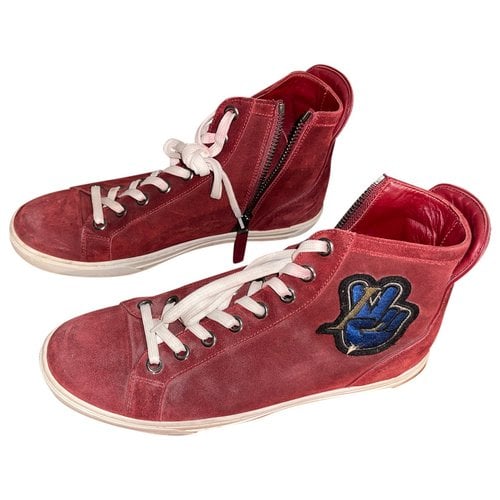 Pre-owned Louis Vuitton High Trainers In Red