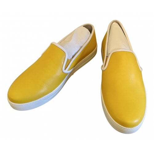 Pre-owned Prada Leather Flats In Yellow