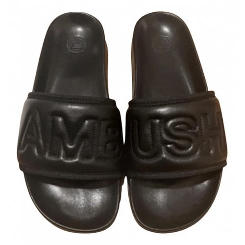 Pre-owned Ambush Leather Flats In Black