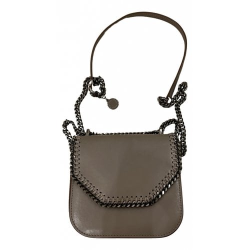 Pre-owned Stella Mccartney Falabella Box Leather Crossbody Bag In Beige