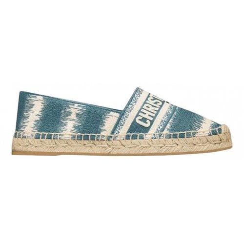 Pre-owned Dior Leather Espadrilles In Blue