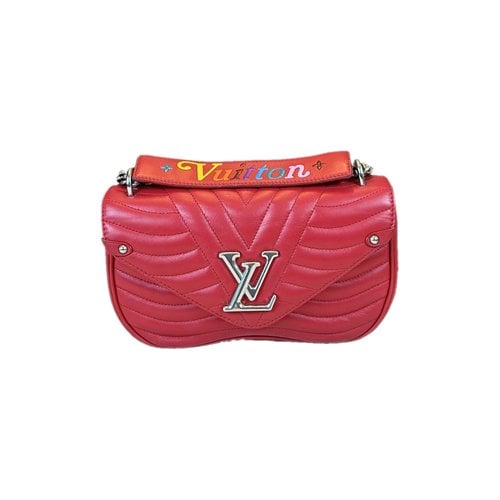 Pre-owned Louis Vuitton New Wave Leather Crossbody Bag In Red