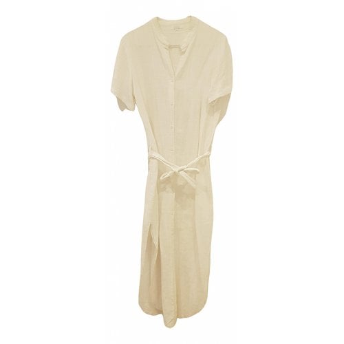 Pre-owned Posse Linen Maxi Dress In White
