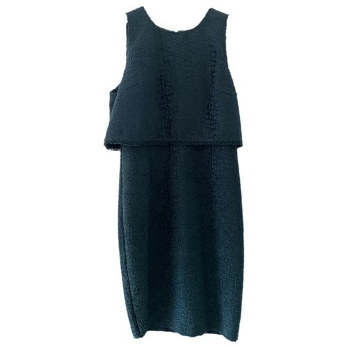 Pre-owned Karl Lagerfeld Tweed Mid-length Dress In Green