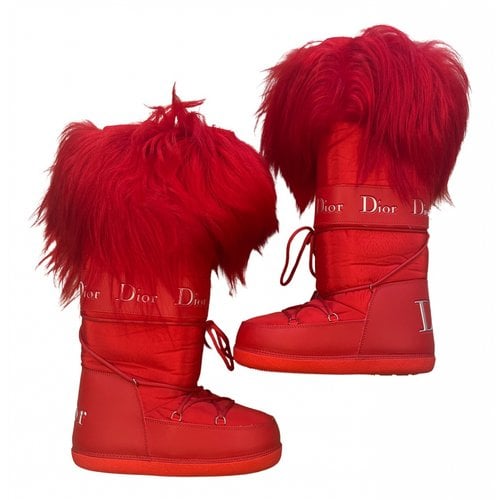 Pre-owned Dior Snow Boots In Red