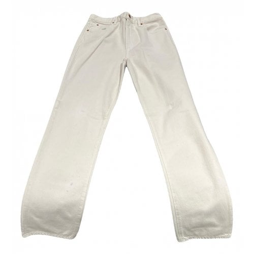 Pre-owned Slvrlake Straight Jeans In White