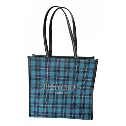 Pre-owned Jimmy Choo Cloth Tote In Blue