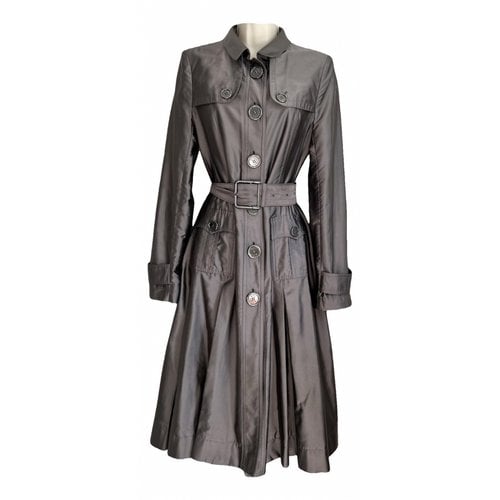Pre-owned Burberry Silk Trench Coat In Grey