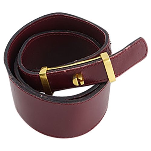 Pre-owned Givenchy Leather Belt In Burgundy