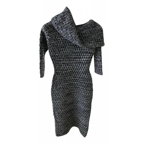 Pre-owned Dior Cashmere Mid-length Dress In Anthracite