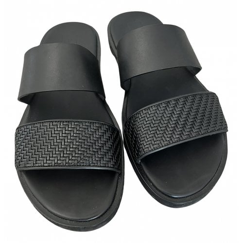 Pre-owned Zegna Leather Sandals In Black