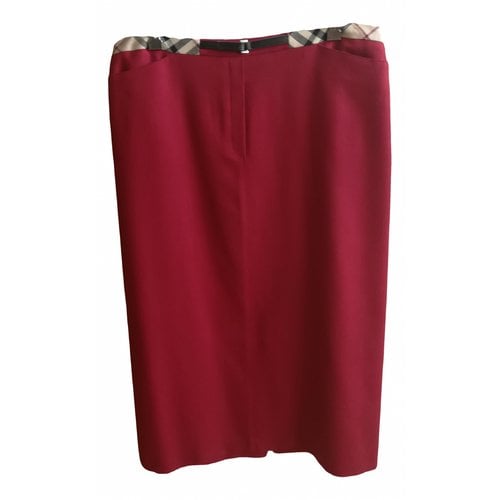 Pre-owned Burberry Wool Skirt In Red