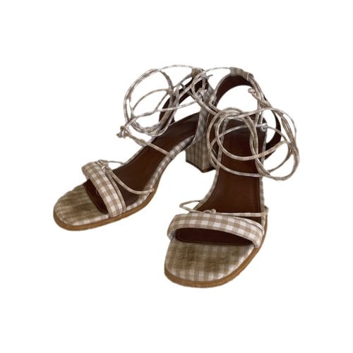 Pre-owned Alohas Cloth Sandal In Ecru