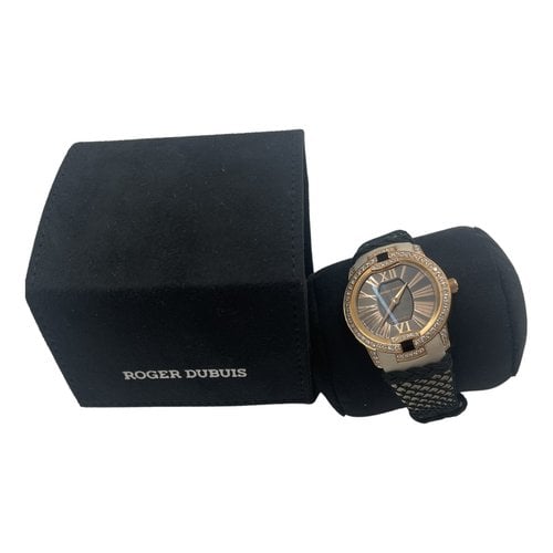 Pre-owned Roger Dubuis Pink Gold Watch In Black