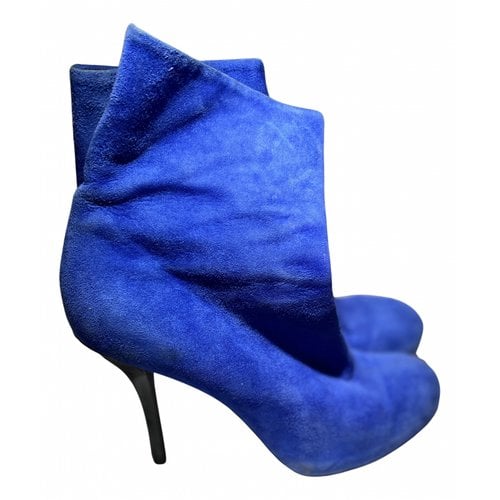 Pre-owned Balenciaga Ankle Boots In Blue
