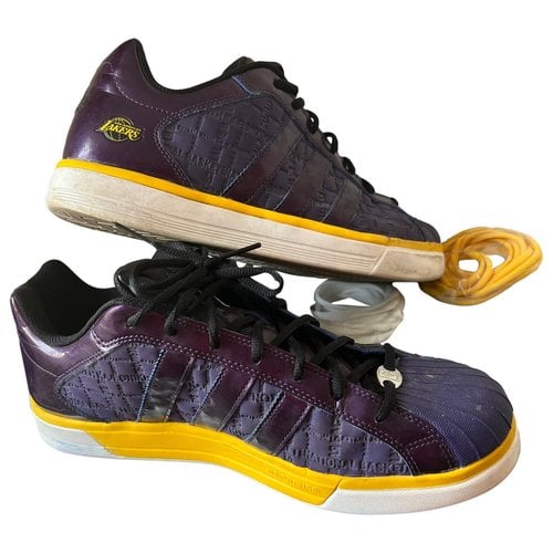 Pre-owned Adidas Originals Patent Leather Low Trainers In Purple