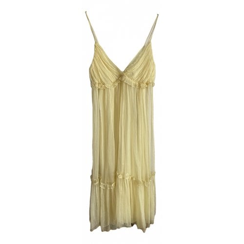 Pre-owned Mangano Lace Mid-length Dress In Yellow