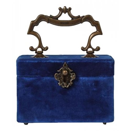 Pre-owned Moschino Velvet Handbag In Blue