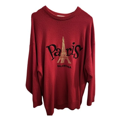 Pre-owned Balenciaga Cashmere Sweatshirt In Red