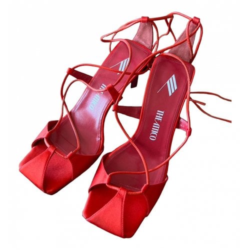 Pre-owned Attico Cloth Sandal In Red