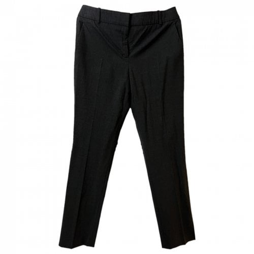 Pre-owned Theory Wool Trousers In Grey