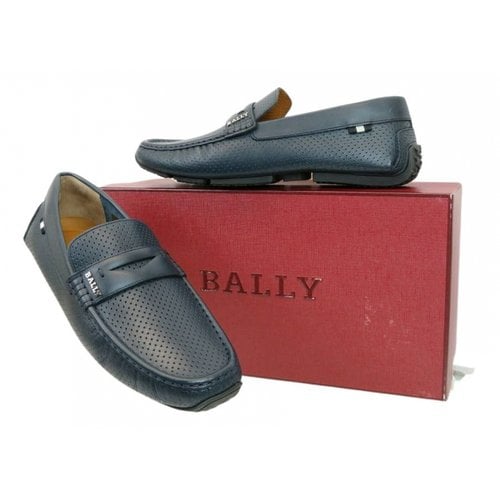 Pre-owned Bally Leather Flats In Navy