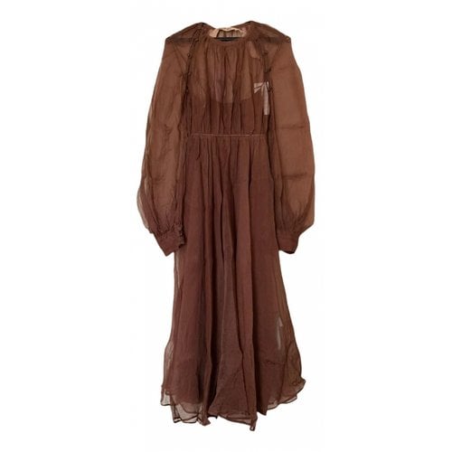 Pre-owned N°21 Silk Mid-length Dress In Brown