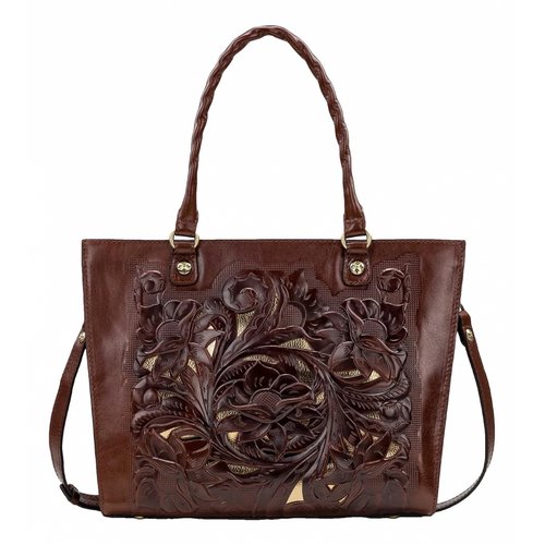 Pre-owned Patricia Nash Leather Tote In Brown
