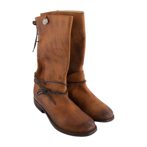 Pre-owned Manila Grace Leather Boots In Brown