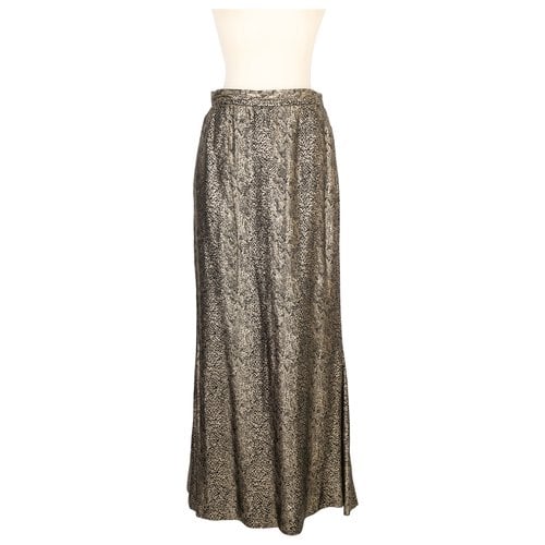 Pre-owned Saint Laurent Silk Skirt In Gold