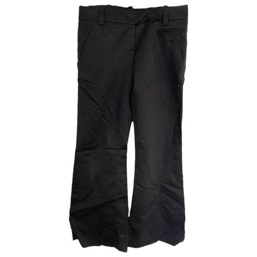 Pre-owned Pinko Linen Trousers In Black