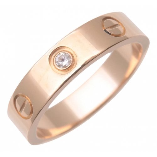 Pre-owned Cartier Love Pink Gold Ring